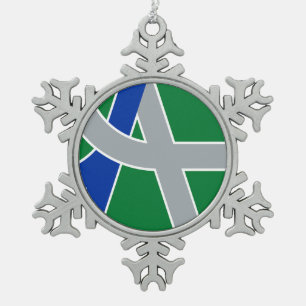 Flagge Albaniens, Oregon Schneeflocken Zinn-Ornament