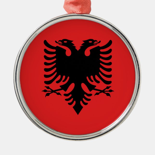 Flagge Albaniens Ornament Aus Metall (Vorne)