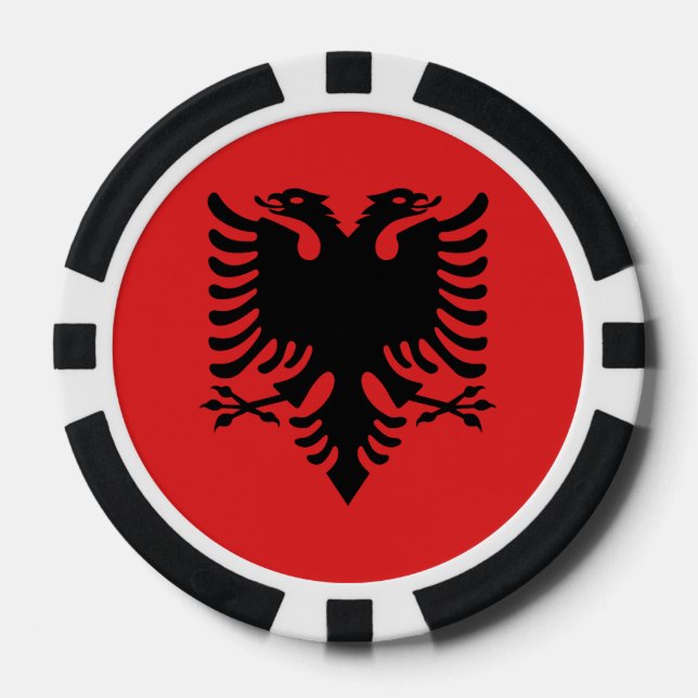 Flagge Albaniens Pokerchips (Vorderseite)