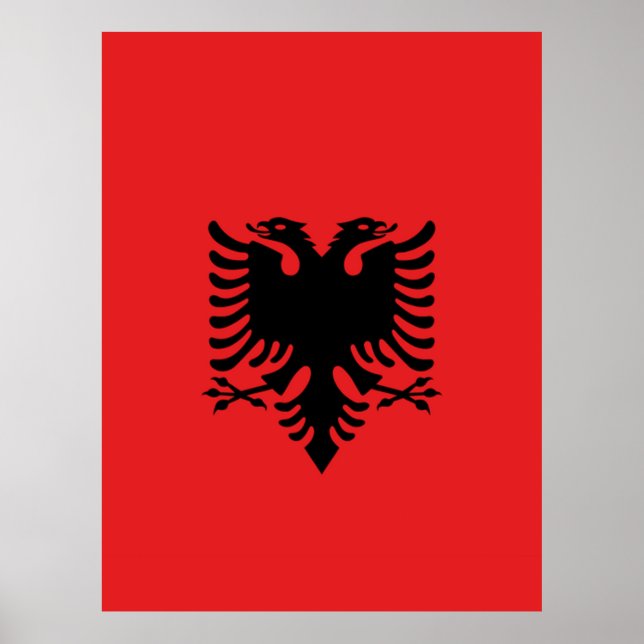 Flagge Albaniens Poster (Vorne)