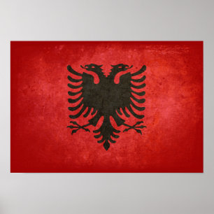 Flagge Albaniens Poster