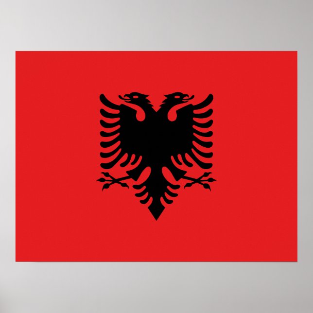 Flagge Albaniens Poster (Vorne)