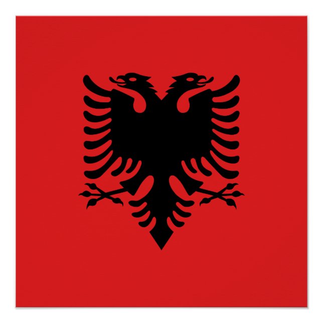 Flagge Albaniens Poster (Vorderseite)