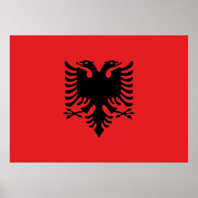Flagge Albaniens Poster (Vorne)