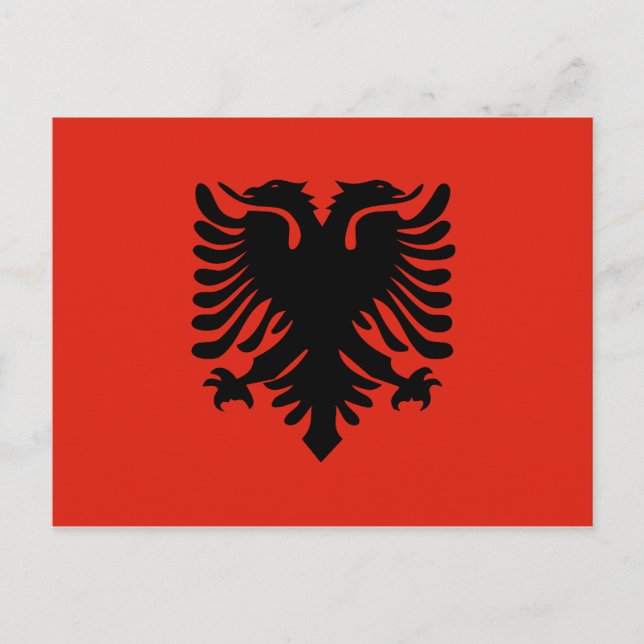 Flagge Albaniens Postkarte (Vorderseite)