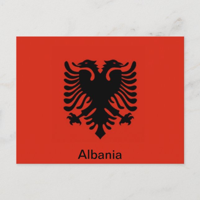 Flagge Albaniens Postkarte (Vorderseite)