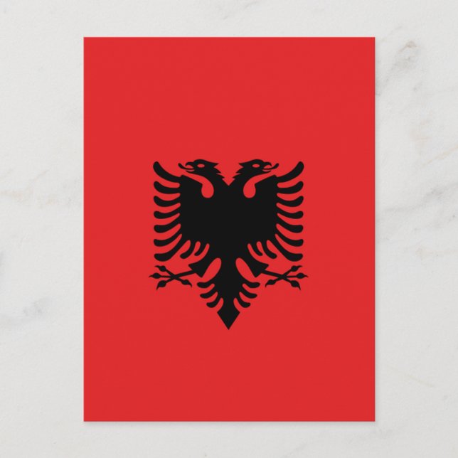 Flagge Albaniens Postkarte (Vorderseite)