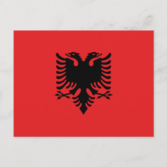 Flagge Albaniens Postkarte (Vorderseite)