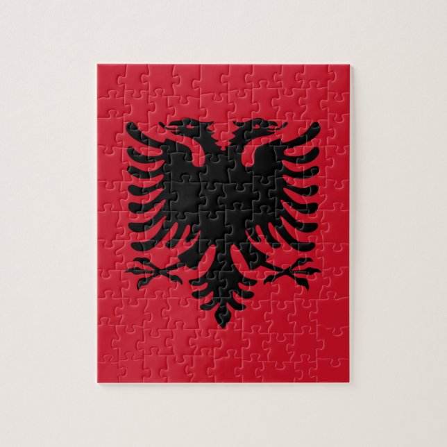 Flagge Albaniens Puzzle (Vertikal)
