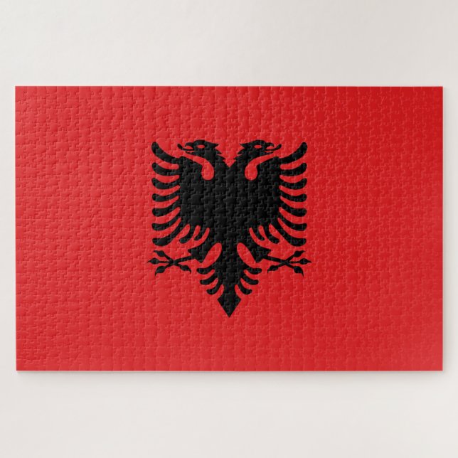 Flagge Albaniens Puzzle (Horizontal)