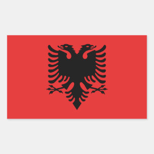 Flagge Albaniens Rechteckiger Aufkleber