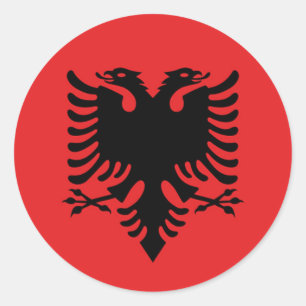 Flagge Albaniens Runder Aufkleber