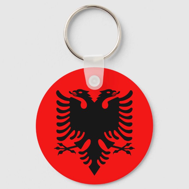Flagge Albaniens Schlüsselanhänger (Vorderseite)