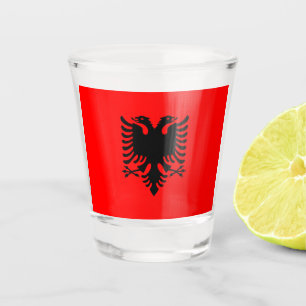 Flagge Albaniens Schnapsglas