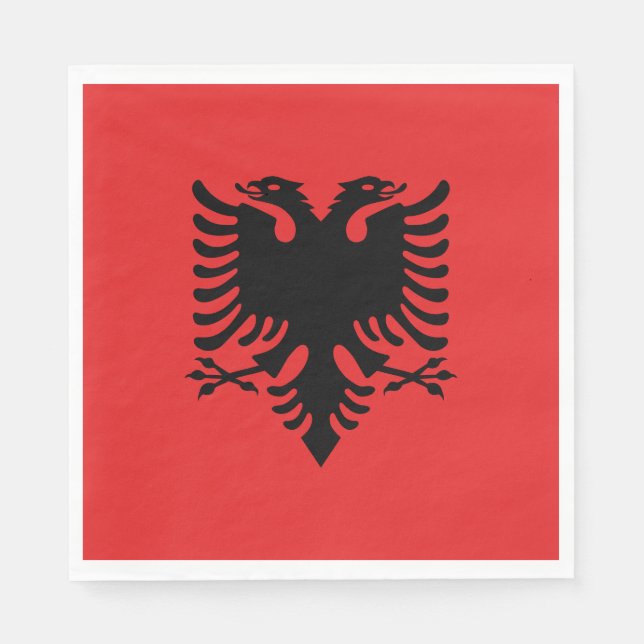 Flagge Albaniens Serviette (Vorderseite)