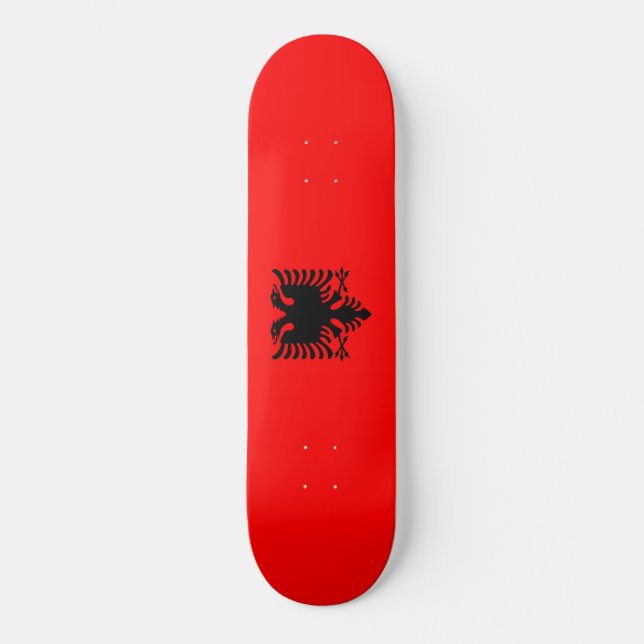 Flagge Albaniens Skateboard (Vorderseite)