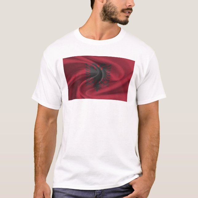 Flagge Albaniens T-Shirt (Vorderseite)