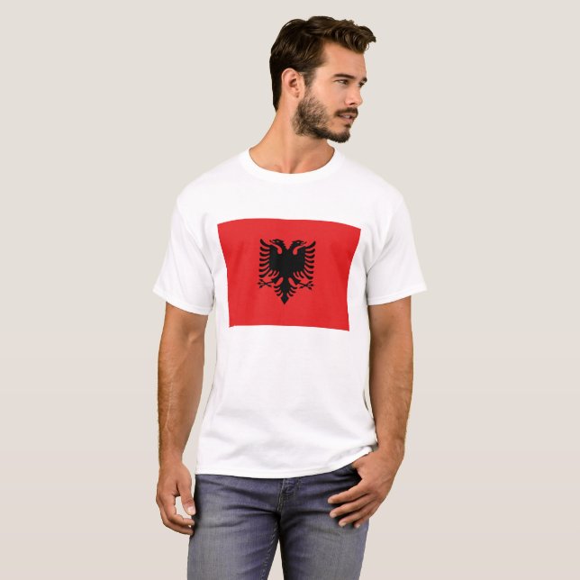 Flagge Albaniens T-Shirt (Vorne ganz)