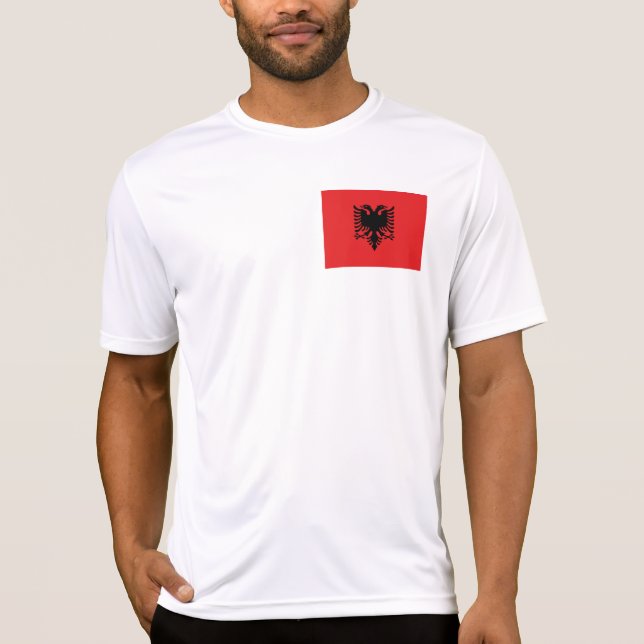 Flagge Albaniens T-Shirt (Vorderseite)