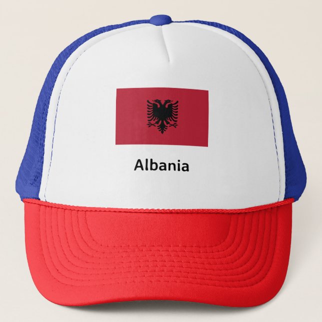 Flagge Albaniens Truckerkappe (Vorderseite)