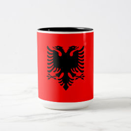 Flagge Albaniens Zweifarbige Tasse