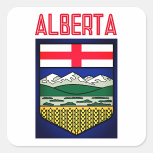 Flagge Alberta - KANADA Quadratischer Aufkleber