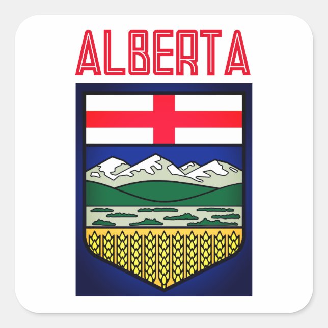 Flagge Alberta - KANADA Quadratischer Aufkleber (Vorderseite)