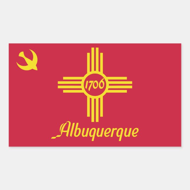 Flagge Albuquerque, New Mexico Rechteckige Sticke Rechteckiger Aufkleber (Vorderseite)