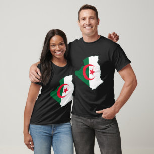 Flagge Algeriens auf der Landkarte T-Shirt