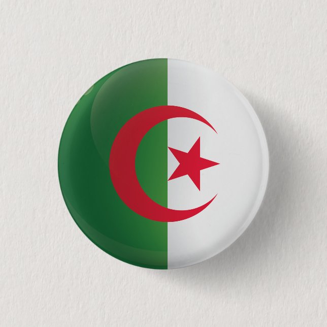 Flagge Algeriens Button (Vorderseite)