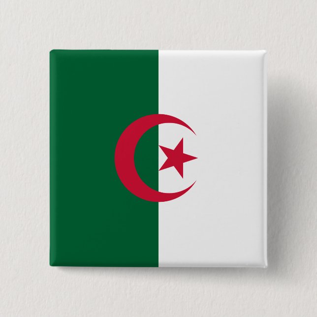 Flagge Algeriens Button (Vorderseite)