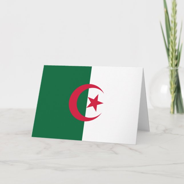 Flagge Algeriens Karte (Vorderseite)