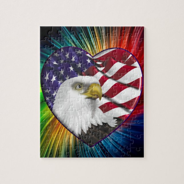 Flagge Amerikaner-Eagles n Puzzle (Vertikal)