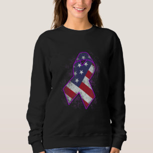 Flagge Amerikanisches Alzheimer-Bewusstsein Lila B Sweatshirt