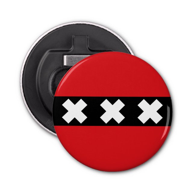 Flagge Amsterdam, Niederlande Flaschenöffner (Vorderseite)