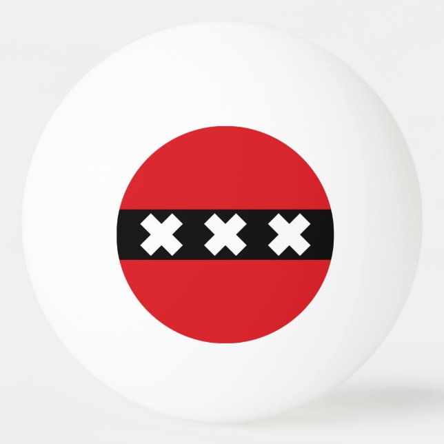 Flagge Amsterdam, Niederlande Ping Pong Ball Tischtennisball (Vorderseite)