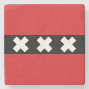 Flagge Amsterdam, Niederlande Steinuntersetzer