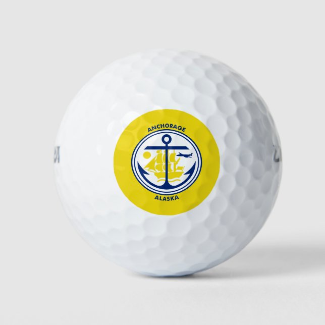 Flagge Anchorage, Alaska Golf Balls Golfball (Vorderseite)