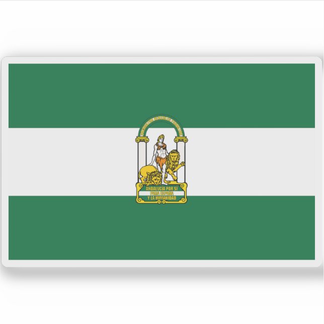 Flagge Andalusiens Aufkleber (Vorderseite)