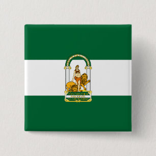 Flagge Andalusiens, Spanien Button