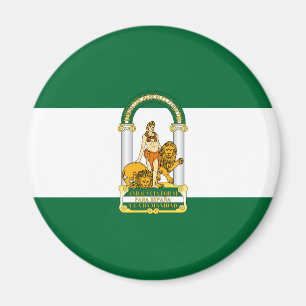 Flagge Andalusiens, Spanien Magnet