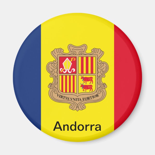 Flagge Andorras Magnet (Vorne)