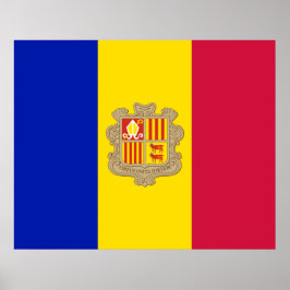 Flagge Andorras Poster