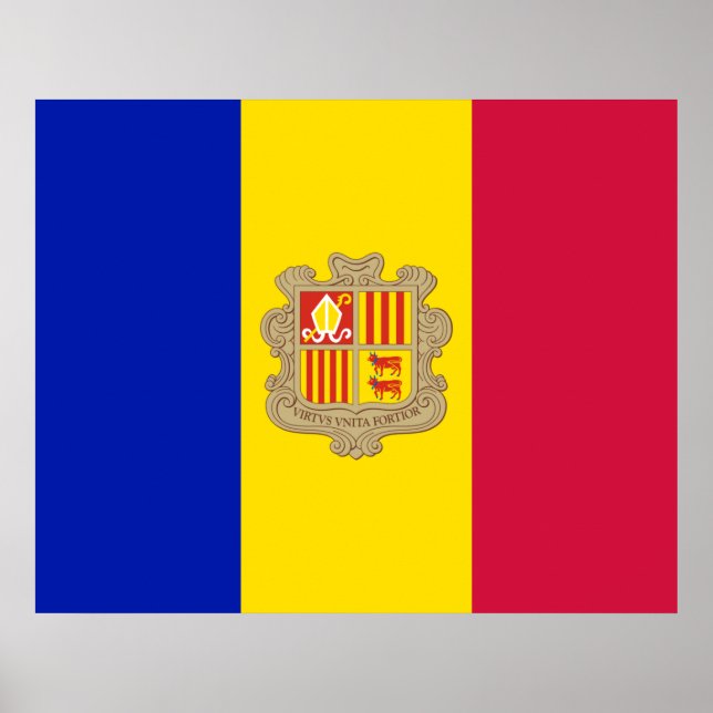 Flagge Andorras Poster (Vorne)