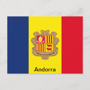 Flagge Andorras Postkarte