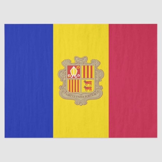 Flagge Andorras Seidenpapier (Vorderseite)