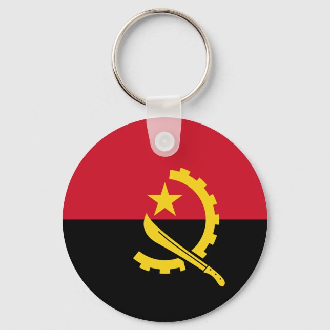 Flagge Angolas - Bandeira de Angola Schlüsselanhänger (Vorderseite)