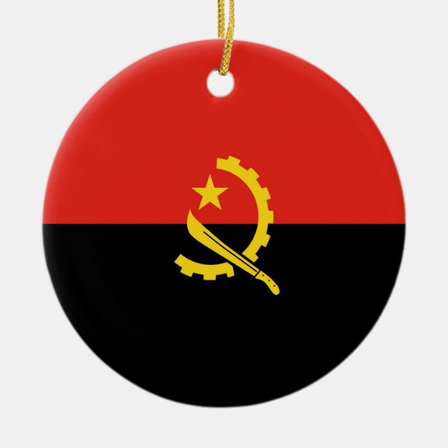 Flagge Angolas Keramik Ornament (Vorne)