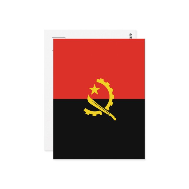 Flagge Angolas Postkarte (Vorderseite/Rückseite Beispiel)