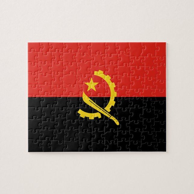 Flagge Angolas Puzzle (Horizontal)